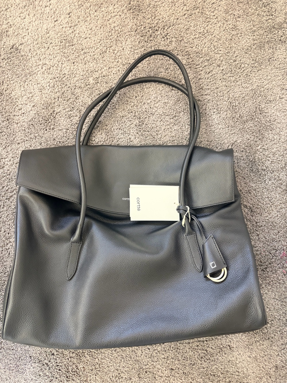 Black Leather Tote Bag